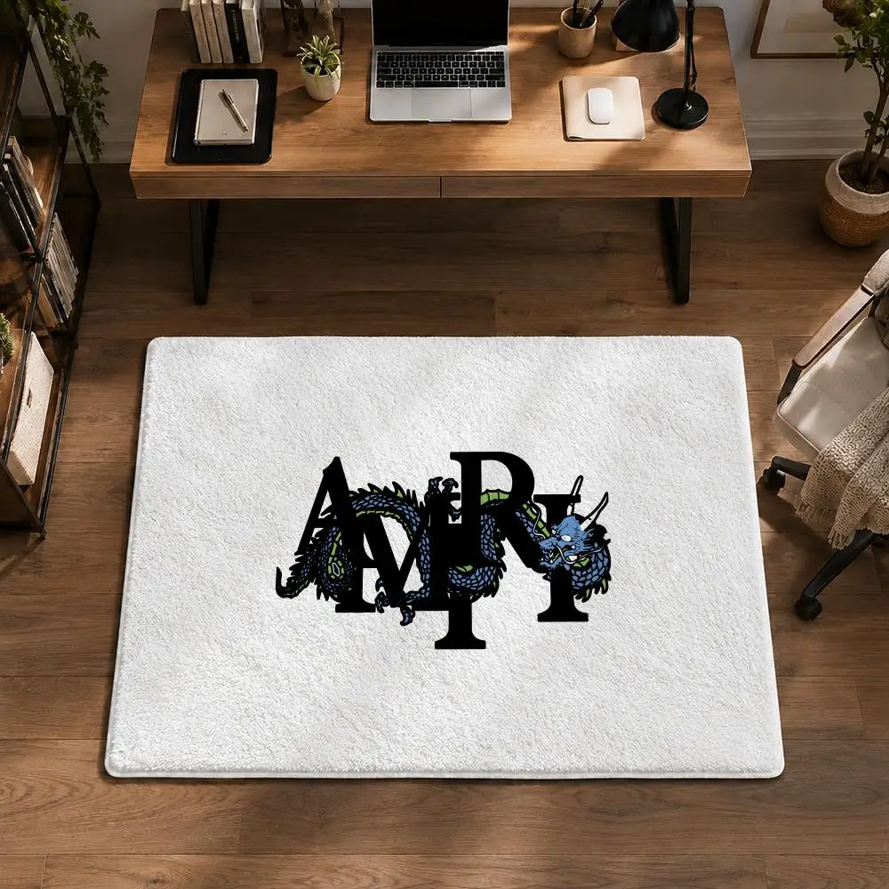 Brand Logo A-amiri Floor Mat Flannel Rug Non Slip Absorbent Soft Washable For Entryway Hallway Bathroom Kitchen Decor