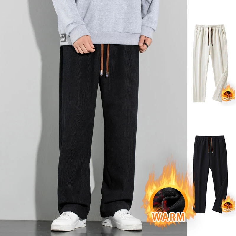 

Мужские повседневные удобные спортивные брюки на флисовой подкладке для фитнеса на открытом воздухе, повседневные модные спортивные термодлинные брюки на флисовой подкладке