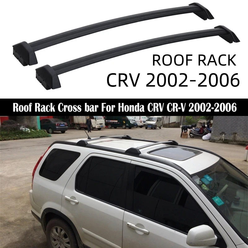 

SHITURUI 2pcs Black Side Rails Car Roof Rack Cross Bars Crossbars for Honda CRV II 2001-2007 132 LBS 60KG Mounted On Car Rooftop