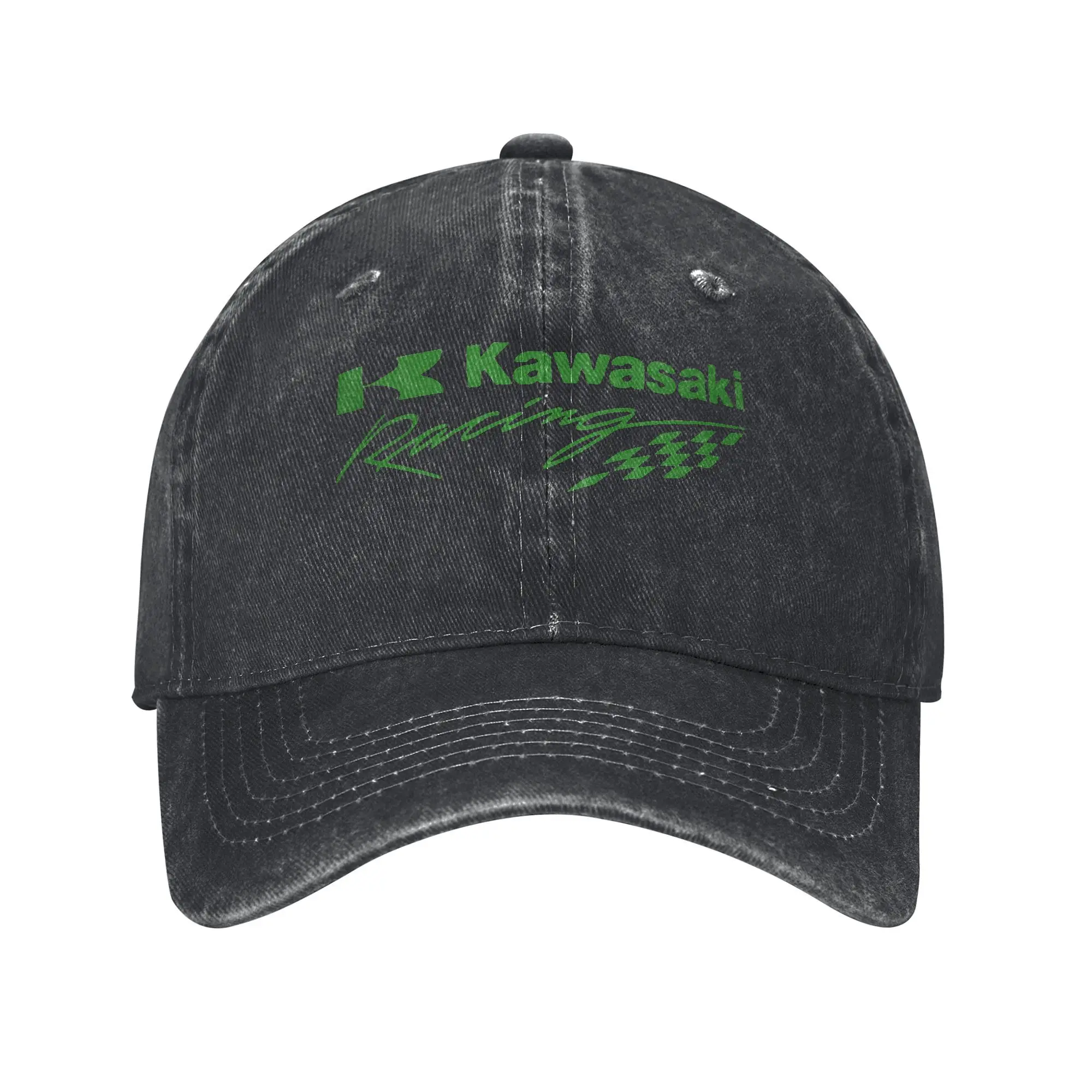 Racing-S-Team-S-Kawasakied Baseball Cap Vintage Distressed Denim  Headwear Men Women All Seasons Unstructured Soft Caps Hat