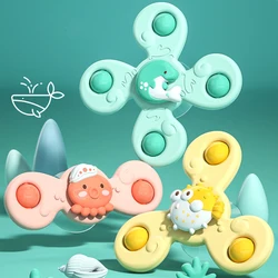 1pcs Cartoon Insect Rotating Rattle Baby Toys For 0-36 Months Finger Spinner Toys Educational Baby Games Bath Toys For Children