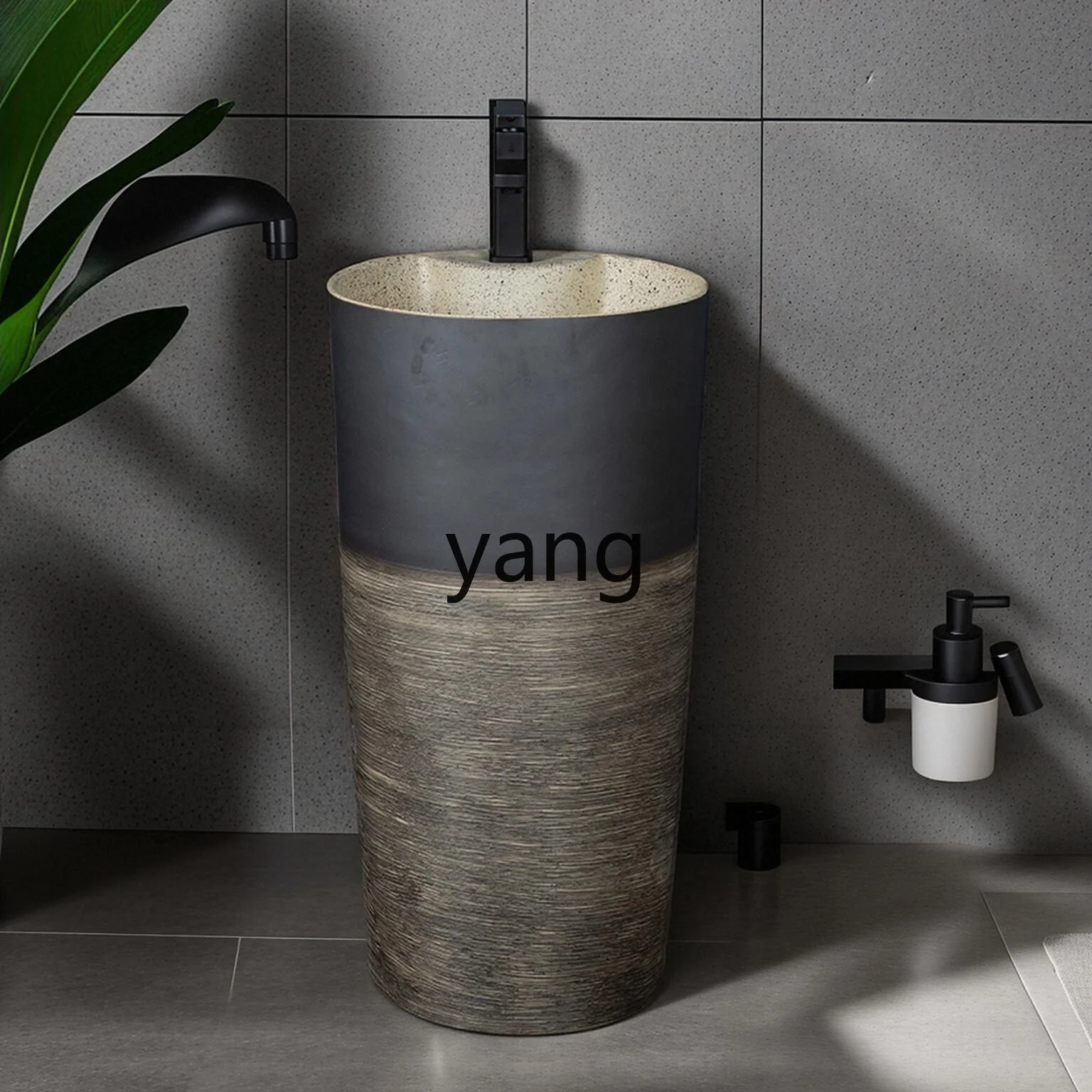 TGF ceramic small apartment face wash column washbasin household balcony floor wash basin
