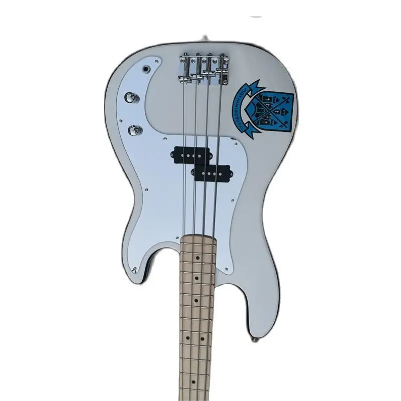 

4 Strings Guitar Bass 21 Frets Hand Painted Color Stripes Mirror Metal Plate Maple Fingerboard High-quality Accessories Expert