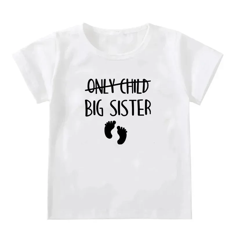 Only Child Big Brother Sister To Be Pregnancy Announcement Tshirt Kids Short Sleeve Kid T-shirt Children Cotton Casual Tees Top