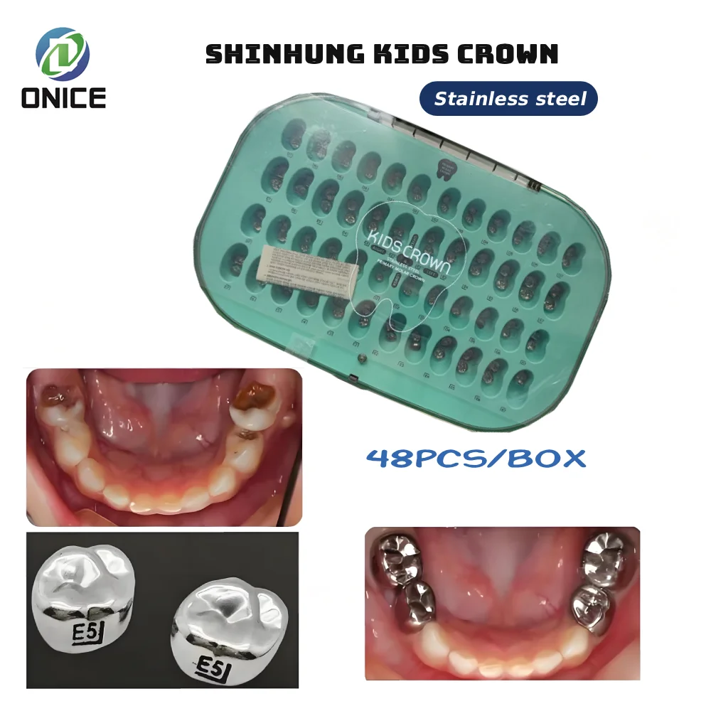 

Набор детских стоматологических коронок SHINHUNG, 48 шт., верхние первичные молярные и нижние временные коронки для зубов для детей, детский стоматолог
