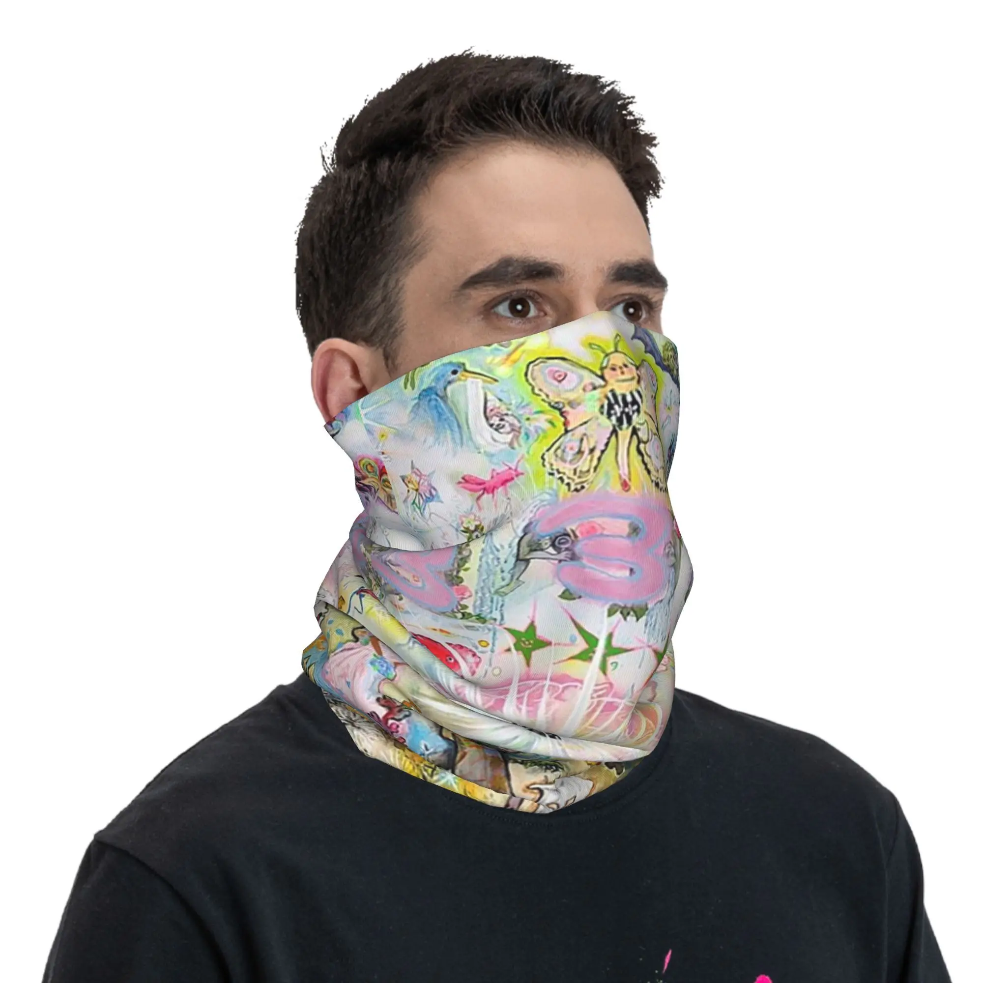 Drain gang bladee 333 album cov Bandana Neck Gaiter Printed Wrap Scarf Multifunction Cycling Scarf Hiking Fishing