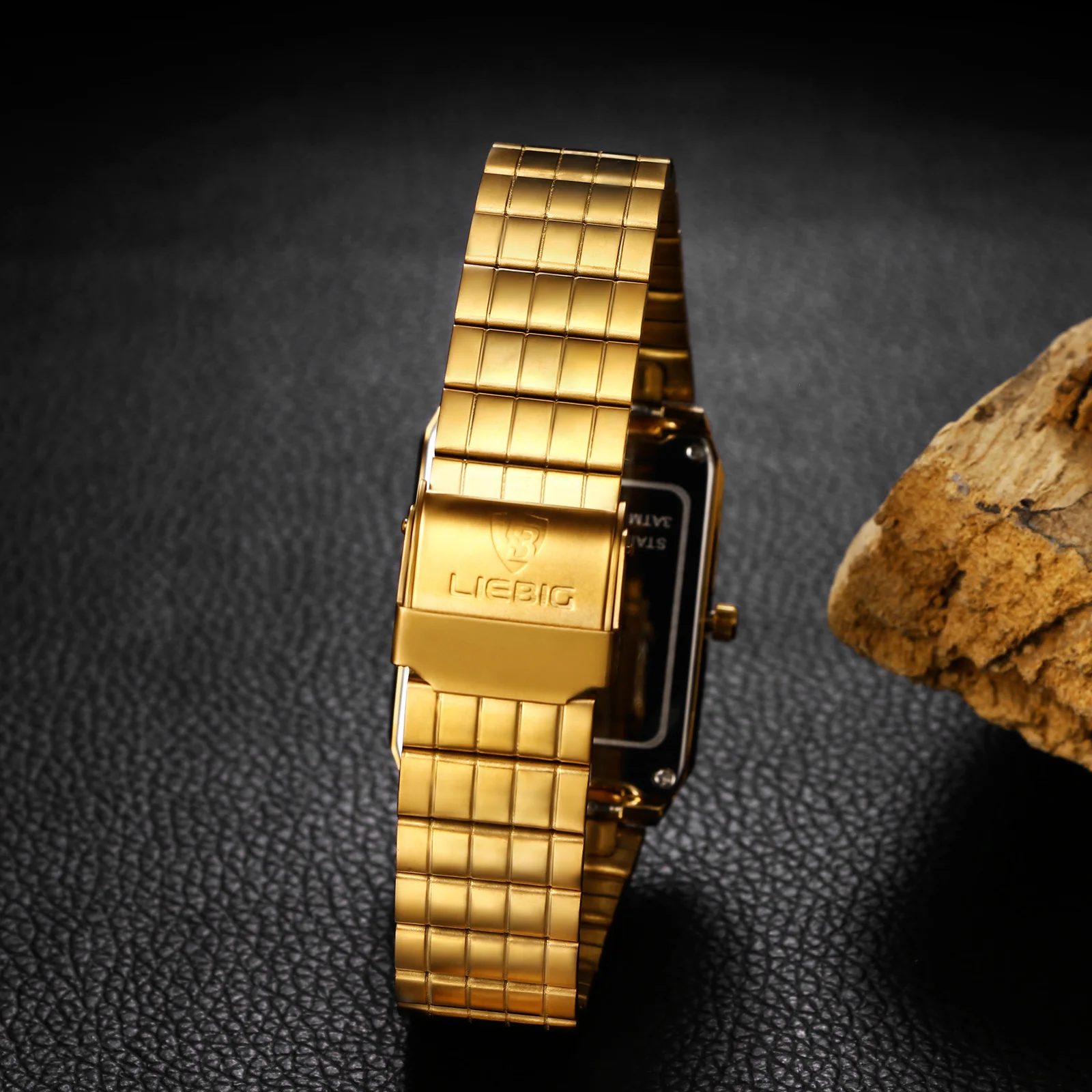 Lancardo นาฬิกาข้อมือคู่รักสแตนเลสบางกันน้ำได้, 2024สายควอตซ์เพชรจบการศึกษาขนาดปรับได้ลำลองเหมาะกับธุรกิจ