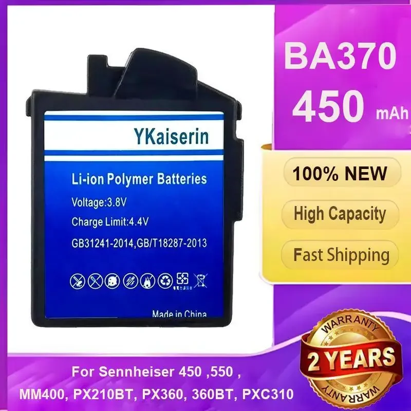 

Сменный аккумулятор YKaiserin 450 мАч BA370 для Sennheiser 450 550 MM400 PX210BT PX360 360BT PXC310