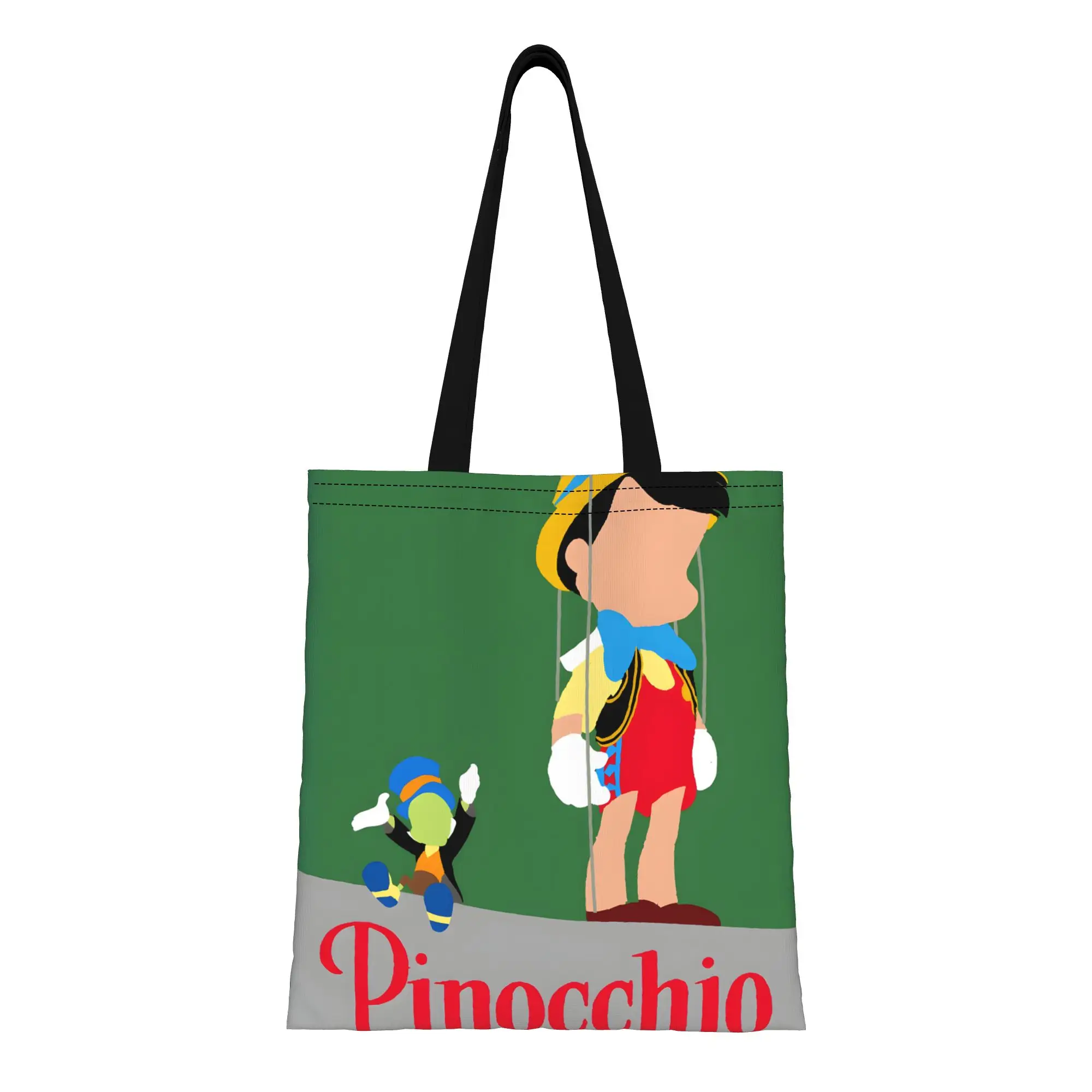 

Сумка-тоут для игр (1 шт.) с фиксированными плечевыми ремнями, без подкладки, без застежки, сумка-тоут «Пиноккио», универсальная сумка-тоут