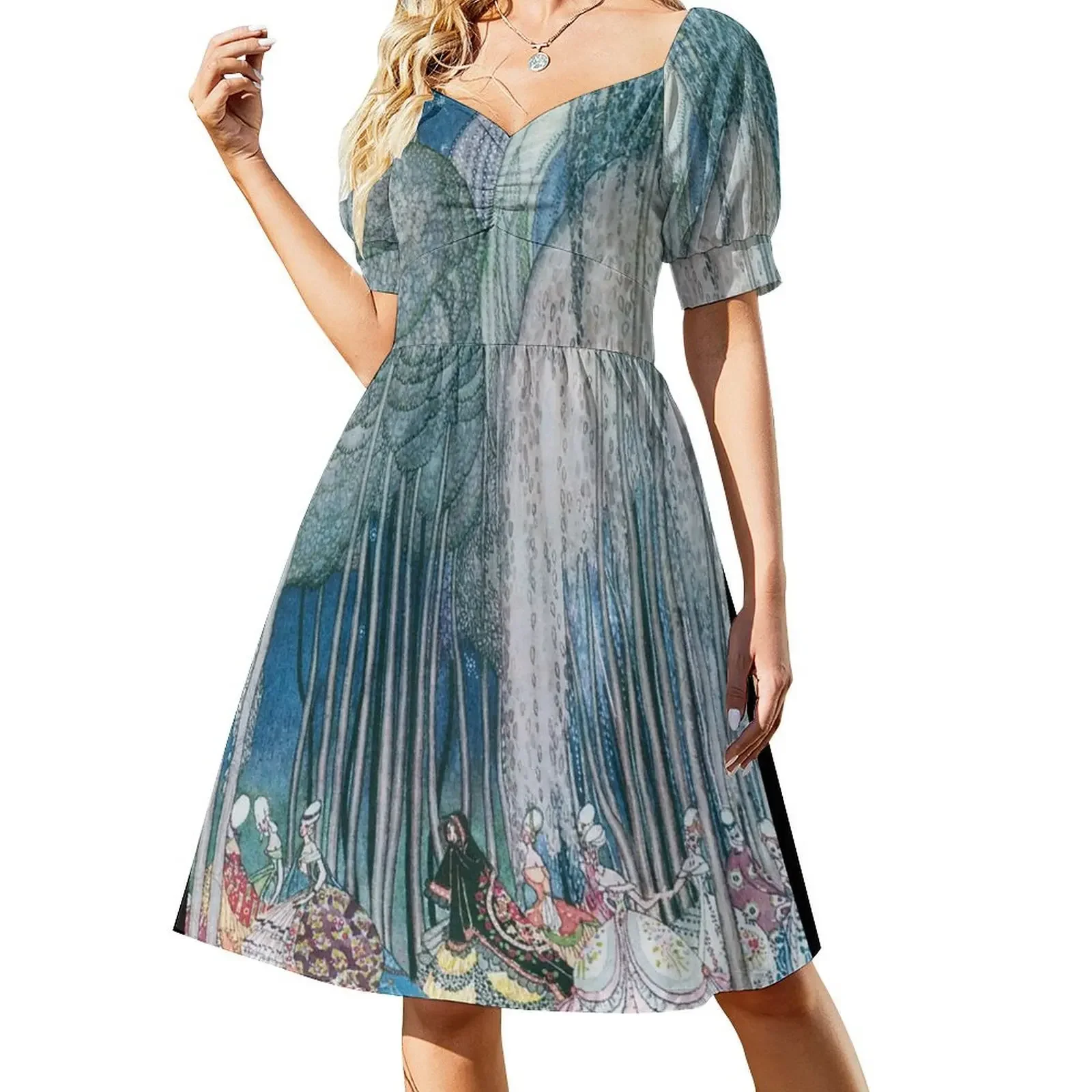

The Princesses on the Way to the Dance Kay Nielsen Short-Sleeved Dress elegant women's sets Women's summer suit