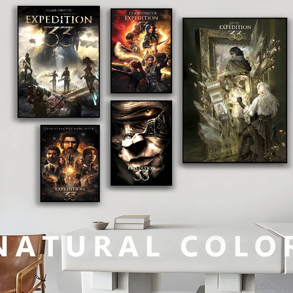 

Game Clair O-Obscur E-Expedition 33 Anime Posters Sticky HD Quality Wall Art Retro Posters For Home Room Wall Decor
