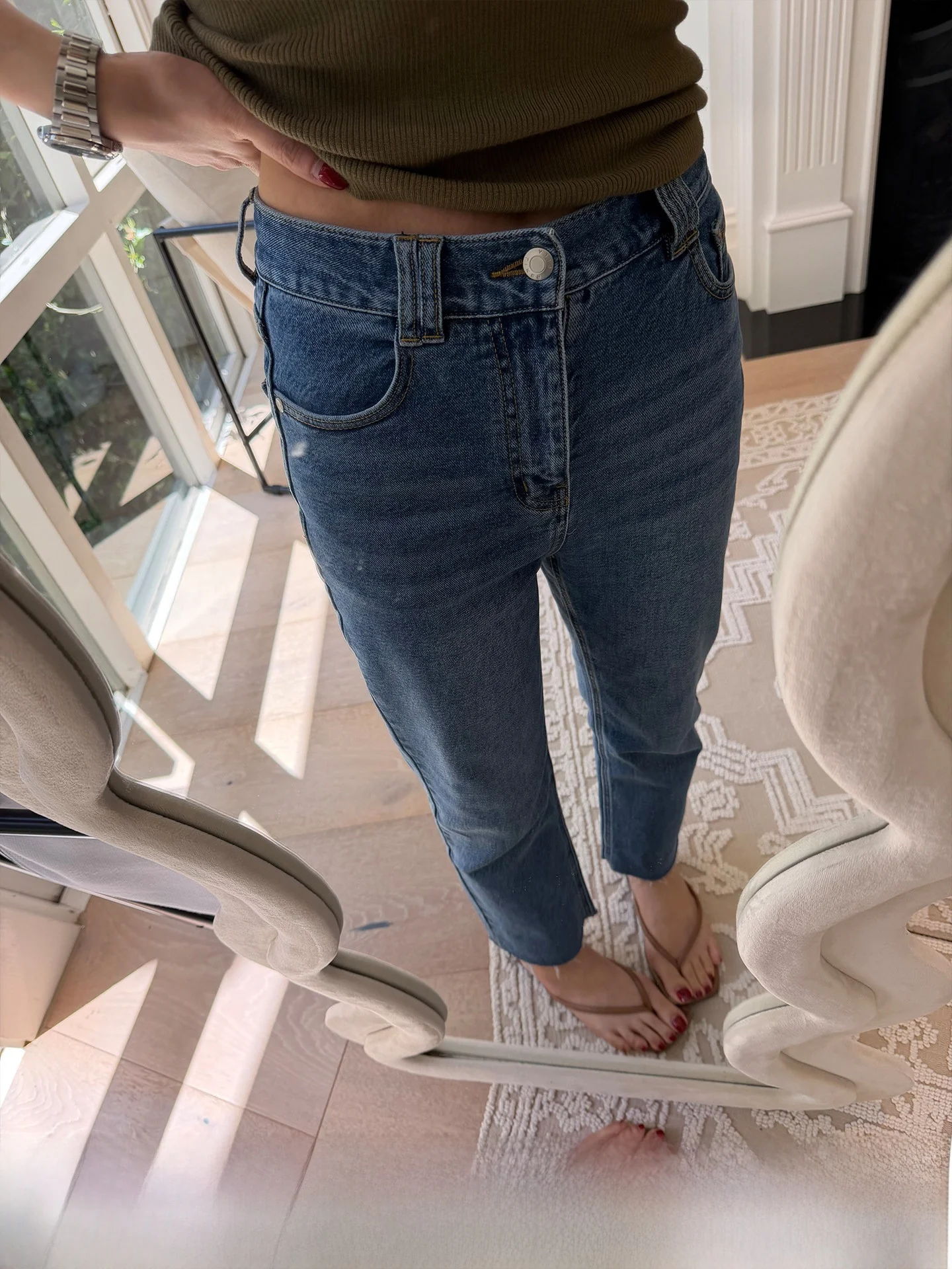 

Lilylikes High Elastic Straight Leg Smoke Tube Jeans Women's Slimming Hip Covering Comfortable Nine Point Denim Pants