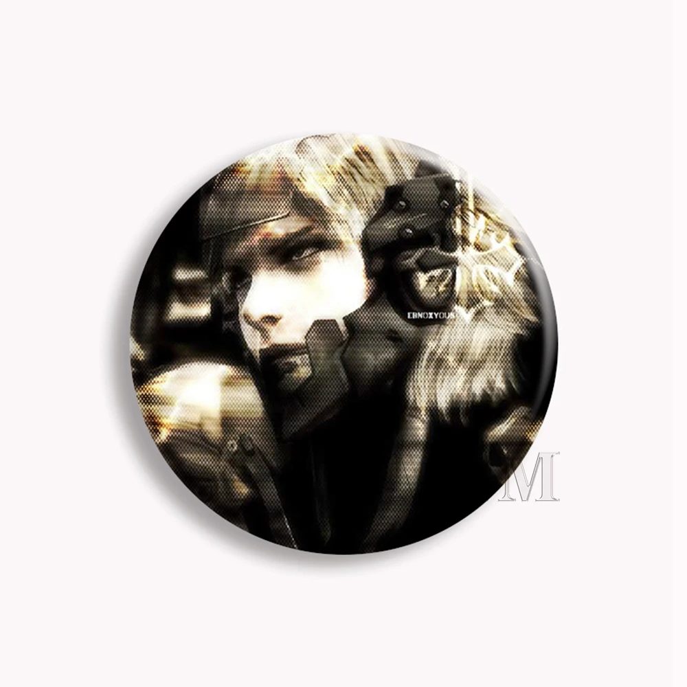 Metal Gear Solid V Coquette Pink Bow Raiden Venom Solid Snake Button Pin Game Funny Meme Brooch Badge Bag Decor Gamer Gifts