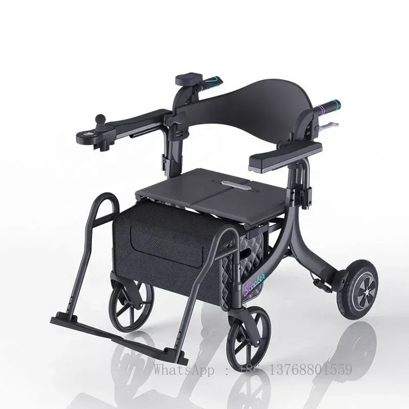 

Folding Adjustable Electrical Lightweight Walker Rollator Power Multifunctional Mobility