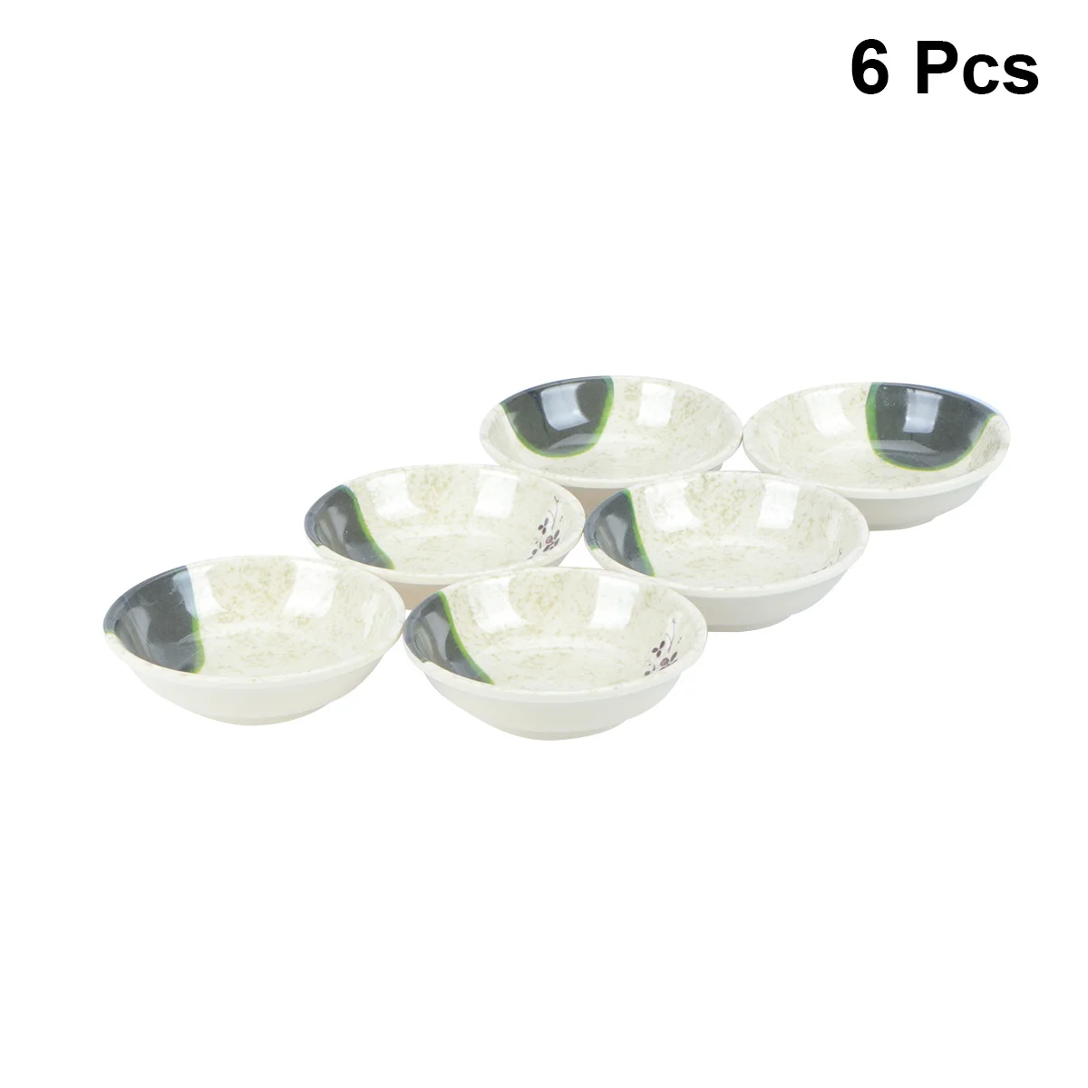 

6pcs Condiment Dish Melamine Small Dipping Dish Stain Scratch Breakage Resistant Sauce Container For Restaurant Home Lotus Leaf