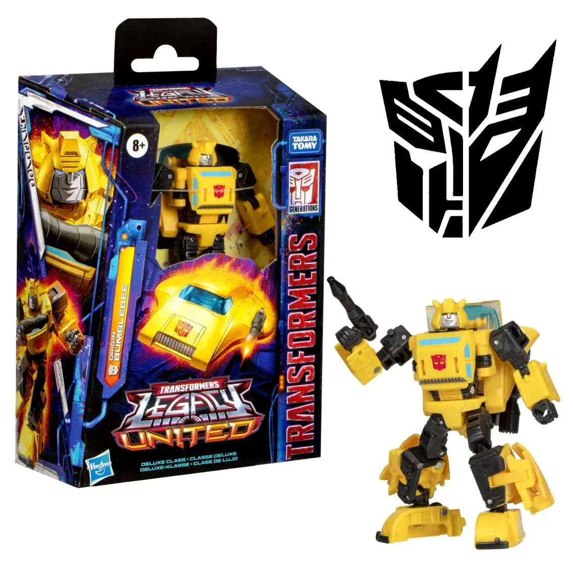 Hasbro Transformers Legacy: Deluxe Class Origin Bumblebee Modelo Brinquedo Anime Presente Figuras de ação