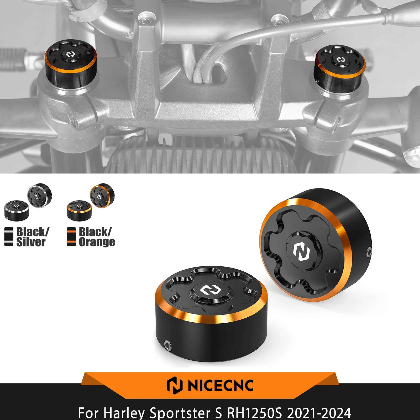 

Для Harley Sportster S RH1250S 2021-2024 NICECNC Верхняя крышка вилки Sportster S RH1250S RH 1250S RH1250 S 2024 2023 2022 2021