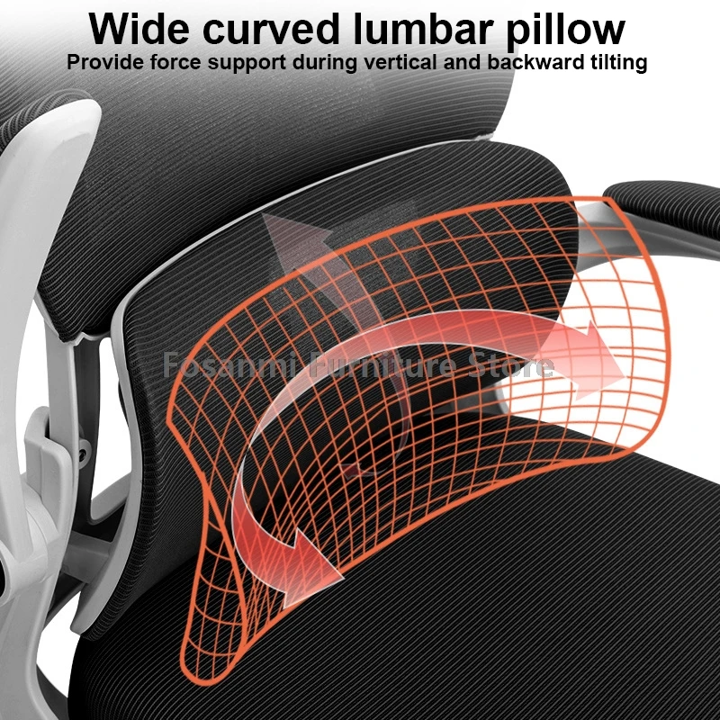 Ergonomic Office Chair With 90° Adjustable Armrests And Lumbar Support Rolling Mesh Computer Desk Chair With Height Adjustment