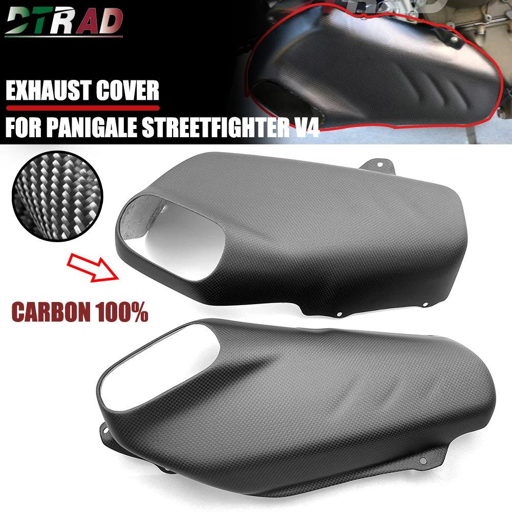 V4 2018-2022 Carbon Fiber Exhaust Cover Gurad Heatshield For DUCATI PANIGALE V4 V4S V4R Streetfighter V4 Motorcycle Accessories