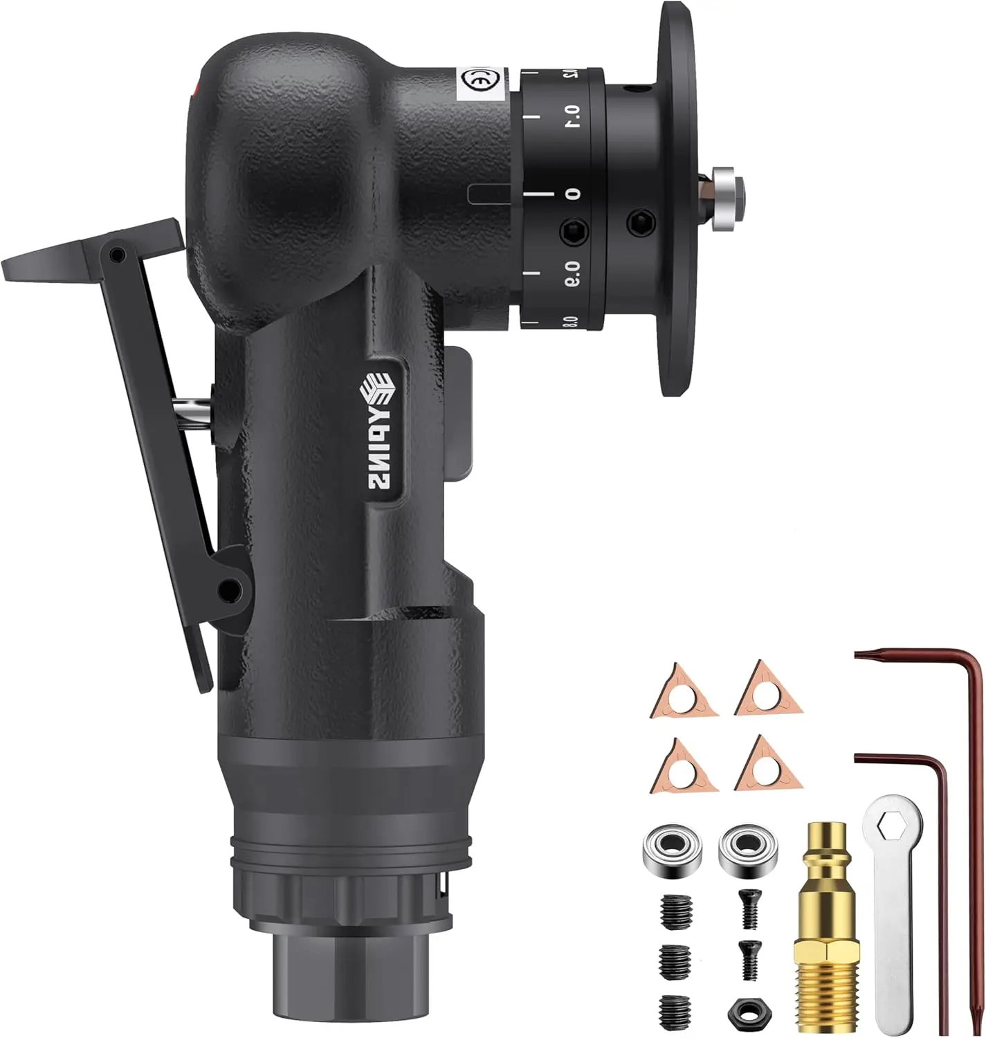 

Инструмент для снятия фаски EYPINS, мини-пневматический станок для снятия фаски для металла, дерева, стали, латуни, акрила, дуги 45 градусов, 30000 об/мин 1/4 дюйма