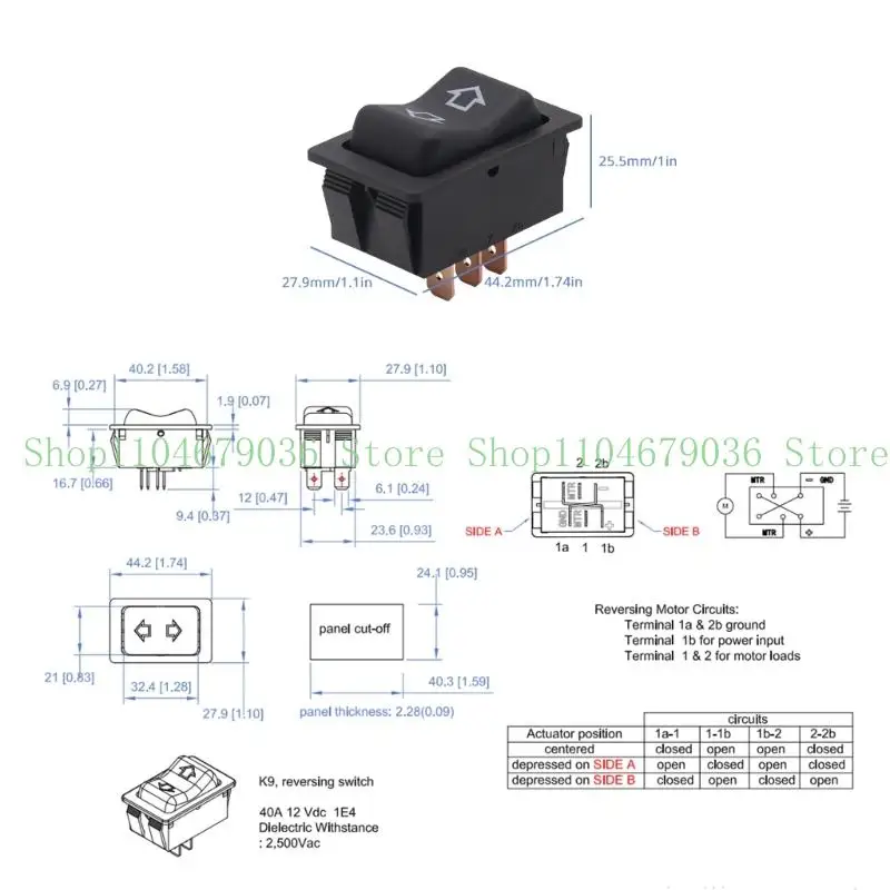 652f Motor automotivo RENTRO Chave 12V/40A Chave direção do motor para carro