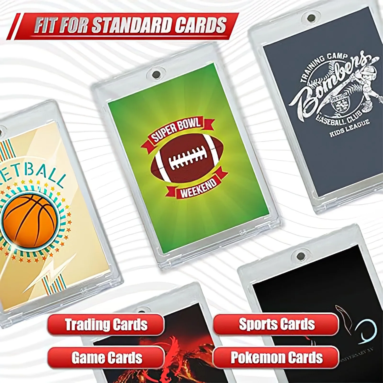 35PT Magnetic Card Holder Display Case Set Fit for YuGiOh Pokmon Game Sports Trading Cards Sleeves Hard Acrylic Protector Toy