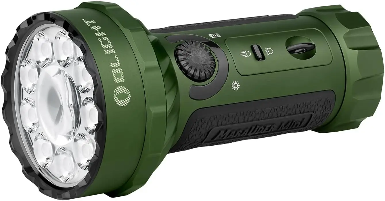 

Marauder Mini 7,000 Lumens Bright Flashlight with 600 Meters Beam Distance Spotlight, Powerful RGB Flashights, Rechargeab