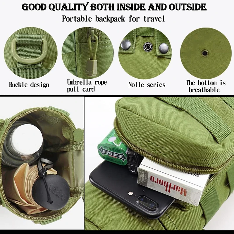 Tactical Water Bottle Bag Outdoor Military Mount Water Bottle Case for Camping Adjustable Shoulder Strap Water Bottle Bag