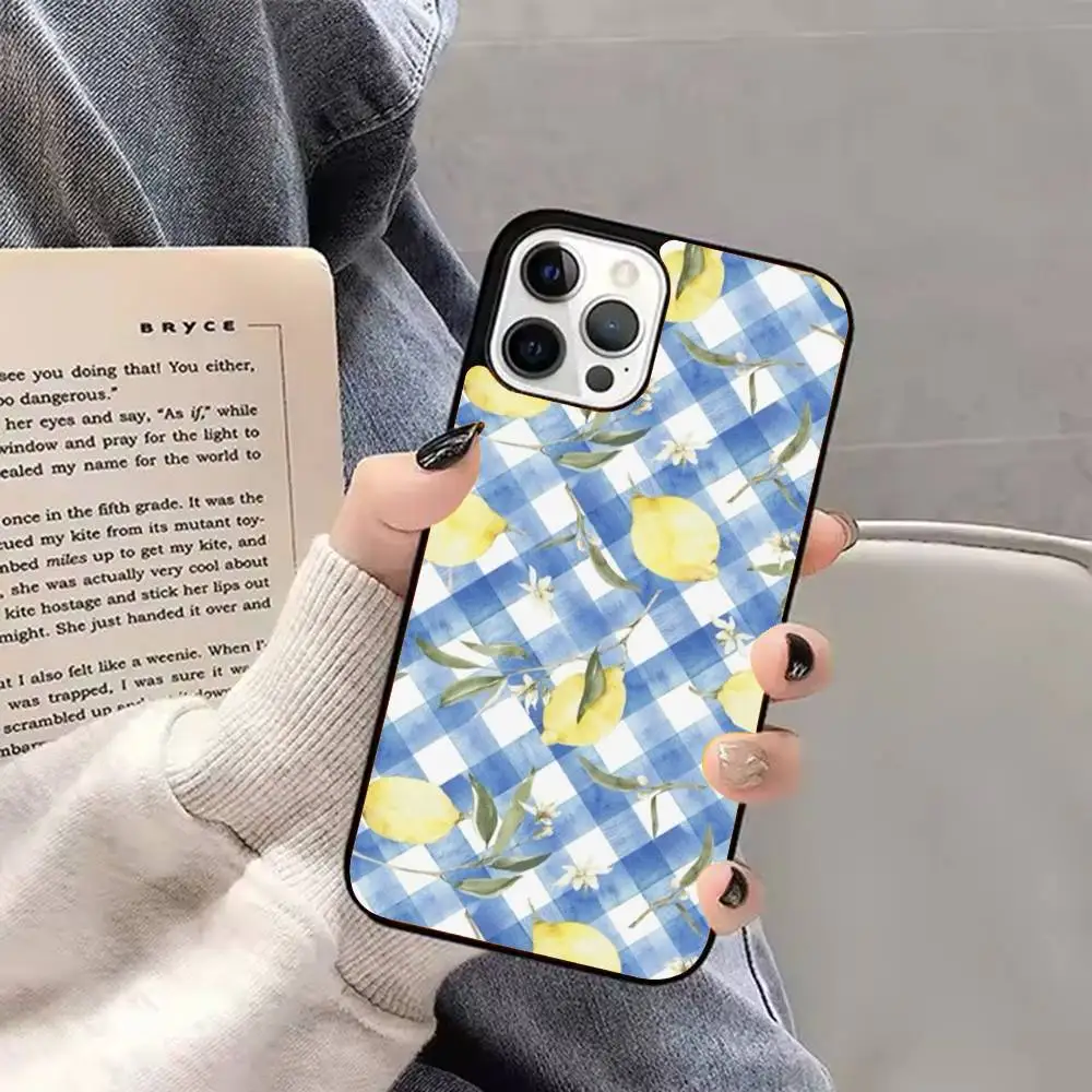 Casing Ponsel Buah Musim Panas Segar Lemon Ceri Untuk IPhone17 16 15 14 13 Pro Max Plus Mini Magnetik Magsafe Pengisian Daya Nirkabel