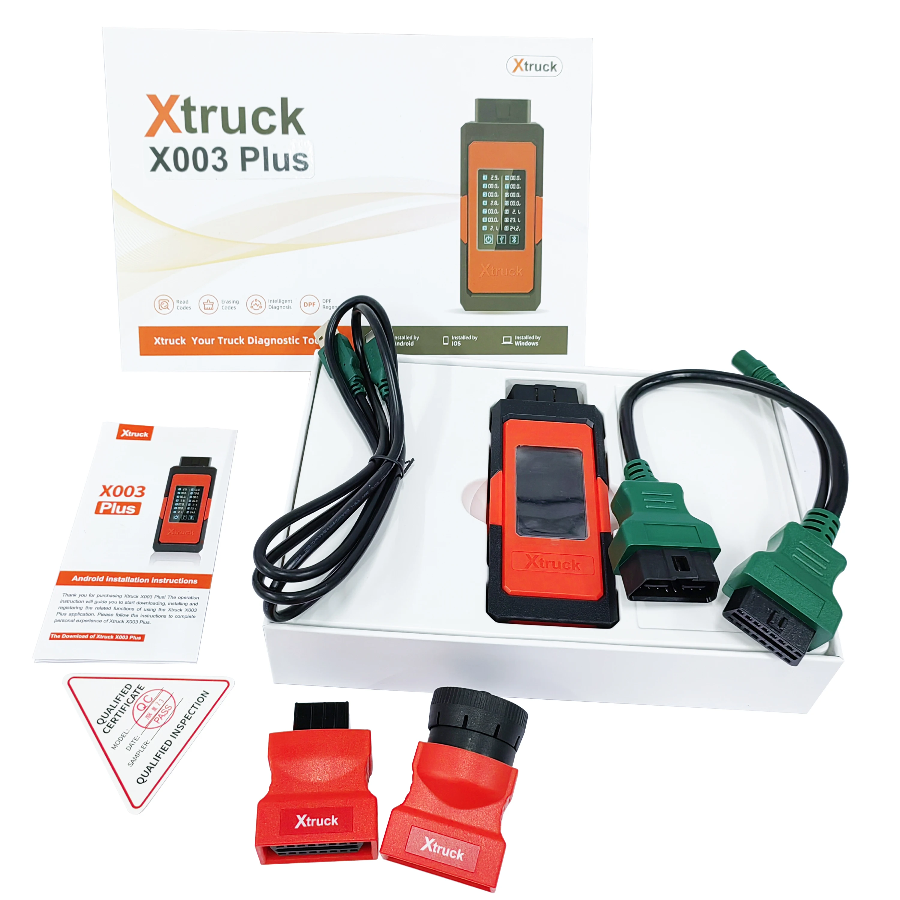 For X truck X003 Support Intelligent diagnosis for in-line6/V-olvo/V-CI3 reading and flashing fault code Heavy Duty Truck Diagno