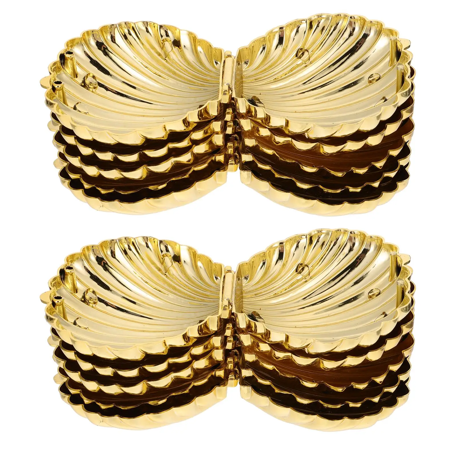 

10pcs Golden Plastic Shell Shape Candy Box for Wedding Baby Favor Gifts Packaging Holiday Decorations