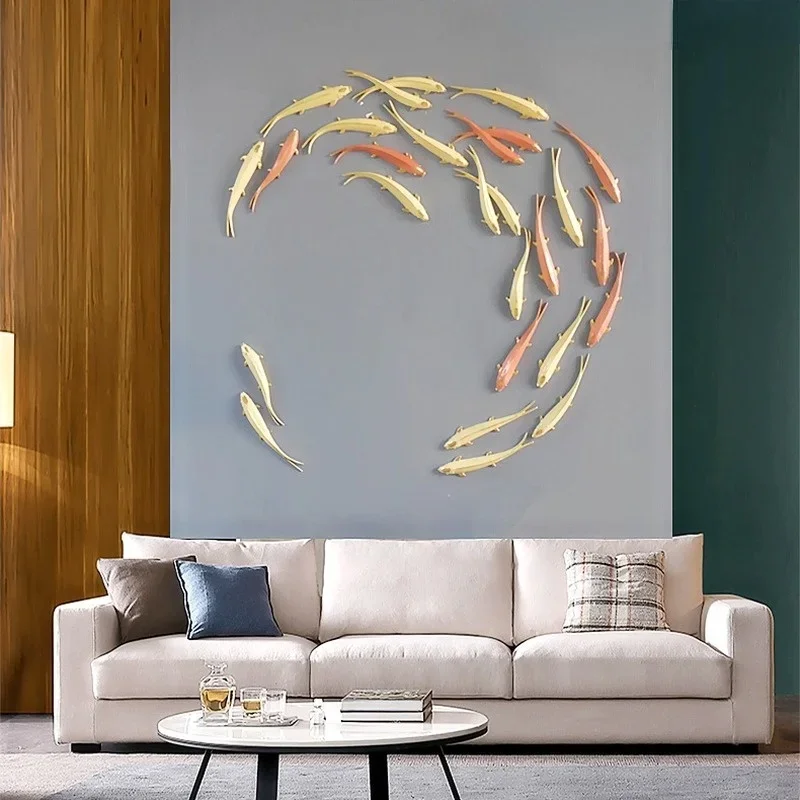 Living Room Background Wall Creative Decoration Wall Hanging Dining Room Wall Decoration Hanging Fish