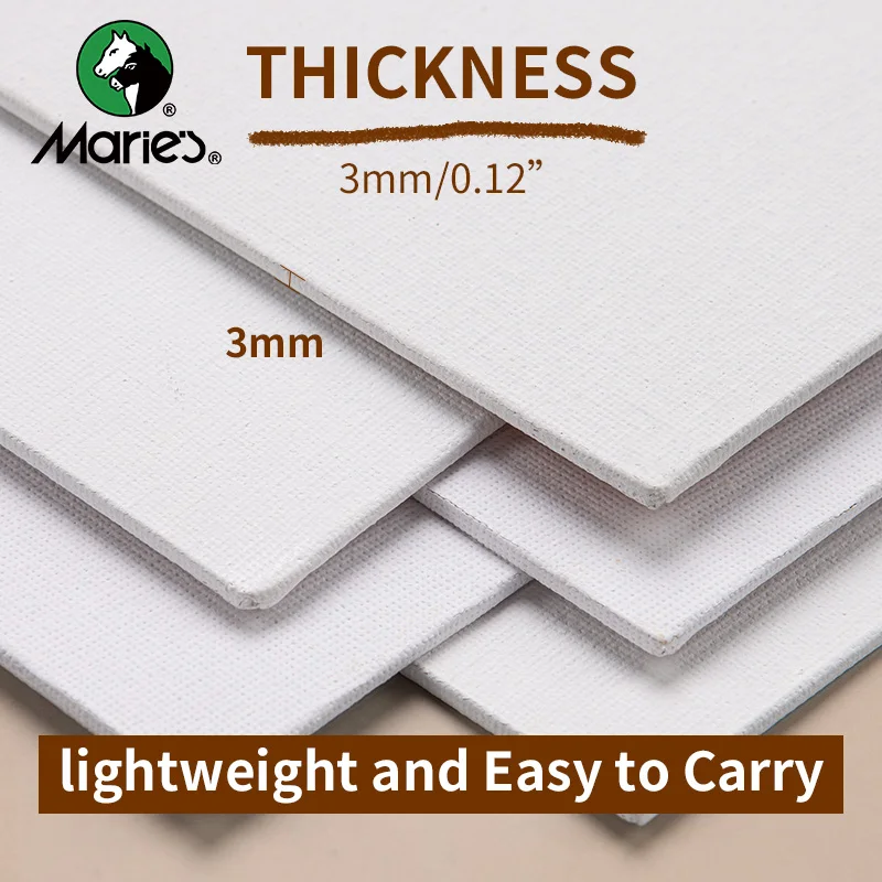 1pc Marie\'s Canvas Board,Art Painting White Blank Canvas Panels,Oil,Acrylic,Gouache,Tempera Paint for Professionals & Beginners