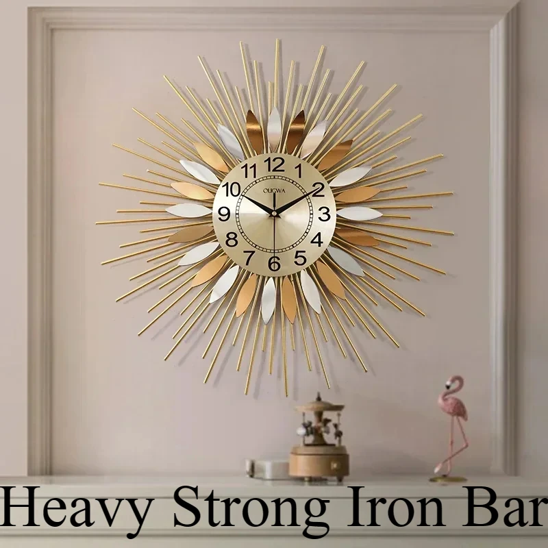 The Radiant Sun Wall Clock, Bright Sunshine Symbolizing hope, passion, nobility, justice, wealth, wisdom, and solemnity