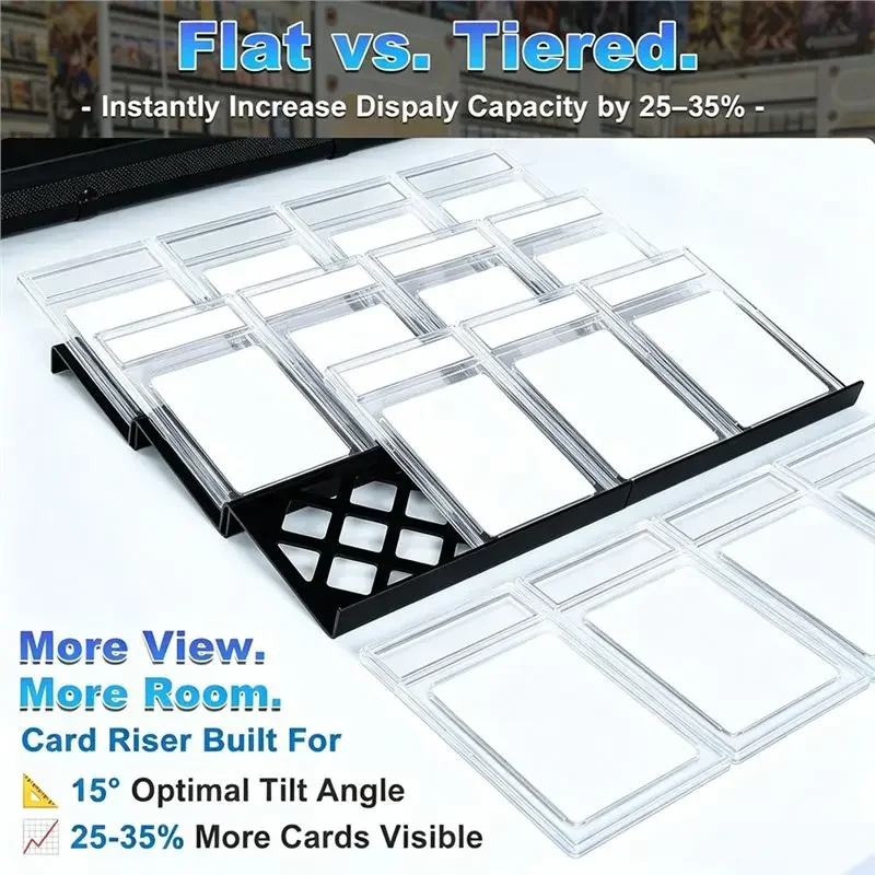 Display Stand For Sports Cards& Trading Card Game- For Trade Shows, Card Vendors,Display Cases 30 Units Riser