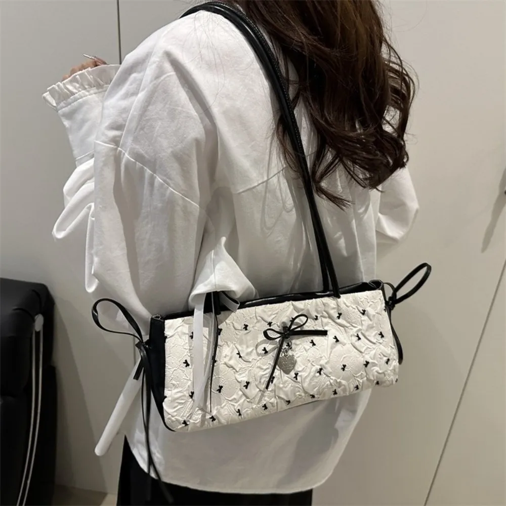 Fashion PU Leather Underarm Bag Retro Style Large Capacity Satchel Hobo Bag Long Strap Crossbody Bags