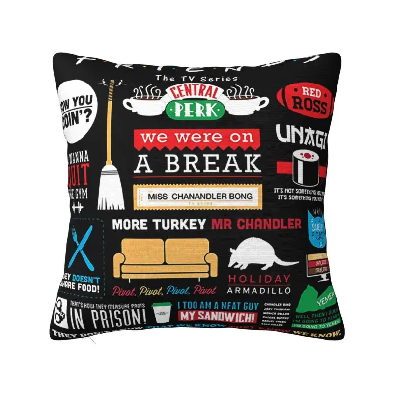 Funny TV Show Friends Collage Throw Pillow Covers Home Decor Fashion Chair Cushion Square Pillowcase