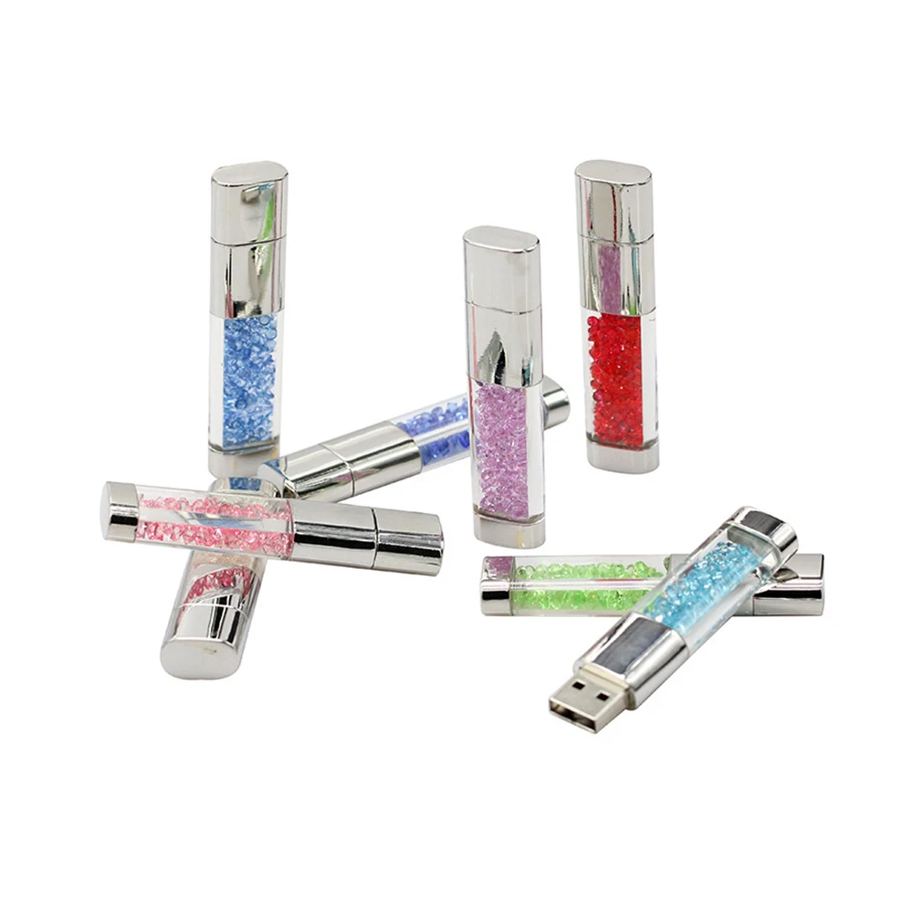 Creative Crystal Pendrive USB 64GB Flash Pen Drive 4GB Bộ nhớ 8GB Stick 16GB 32GB Bộ nhớ quà cưới 128GB