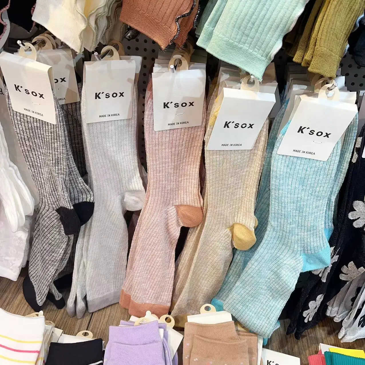 

Korean socks ksox Spring and summer new arrival thin soft pit breathable women's socks dongdaemun colorful trendy knee socks