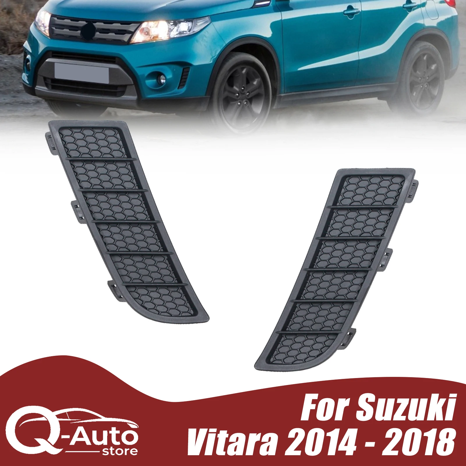 Car Front Bumper DRL Light Lamp For Suzuki Vitara 2014 2015 2016 2017 2018 Trim Grille Frame Cover Hood Bezel 71718-54P00-5PK