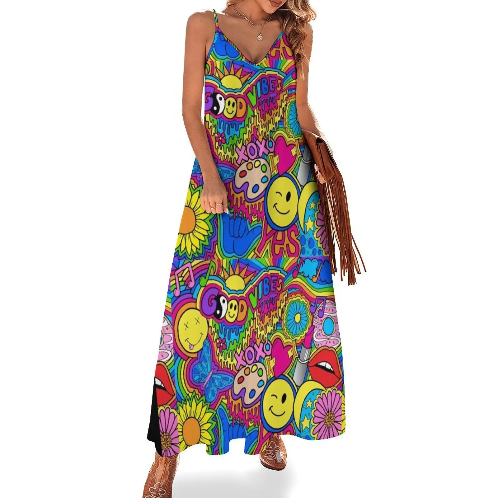 

Hippie Vibes Sleeveless Dress Aesthetic clothing luxury woman evening dress women's evening dresses