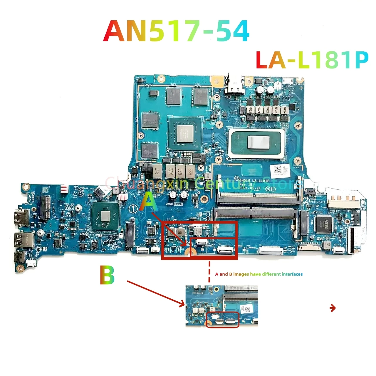 LA-L181P model is suitable for Acer 5 AN517-54 laptop motherboard CPU I5-11400H I7-11800H GPU RTX3050/RTX3050TI 4GB 100%test OK