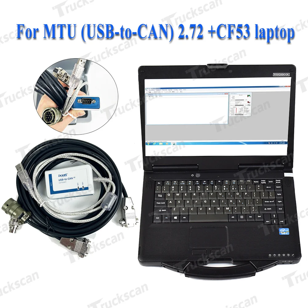 New MTU DiaSys 2.72 DIAGNOSTIC Tool (USB-to-CAN) MTU DiaSys Truck Engine Diagnostic tool+CF53 laptop