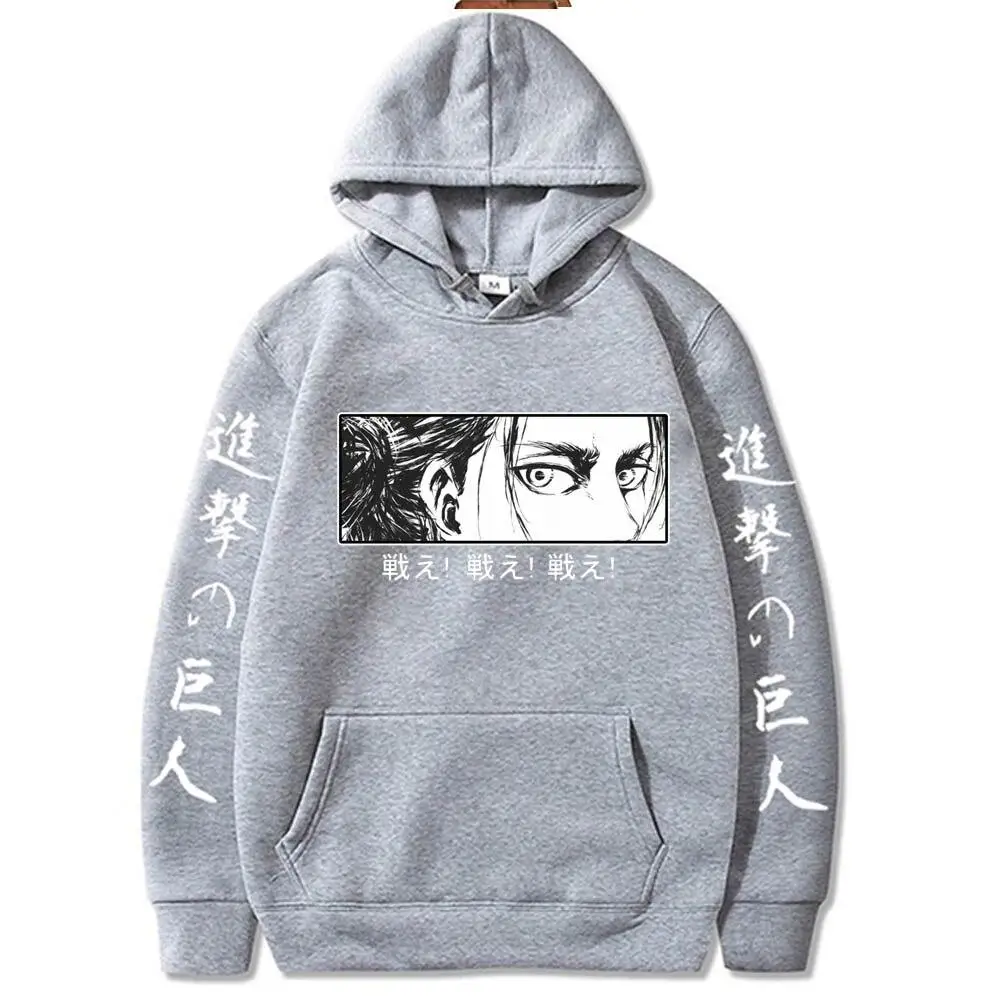 Men Streetwear Pullovers Attack On Titan Hoodies Sweatshirt Anime Eren Yeager Eyes Manga Sweatshirts Sport Feece Hoodies