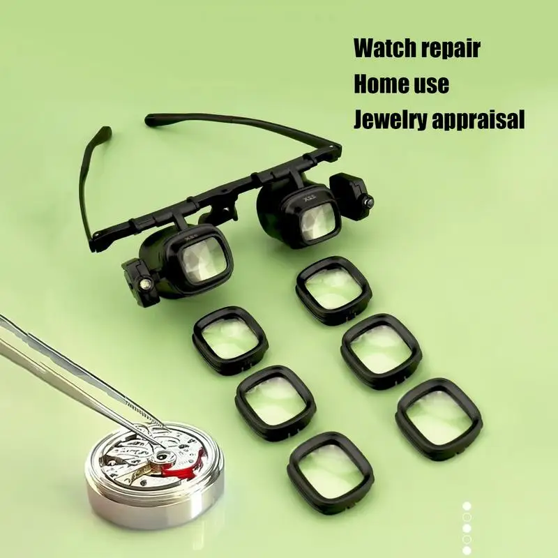 

LED Magnifying Glasses Head Mounted Magnifier With Light Lightweight Design Crafts Repair Supplies For Jewelry Appraisal