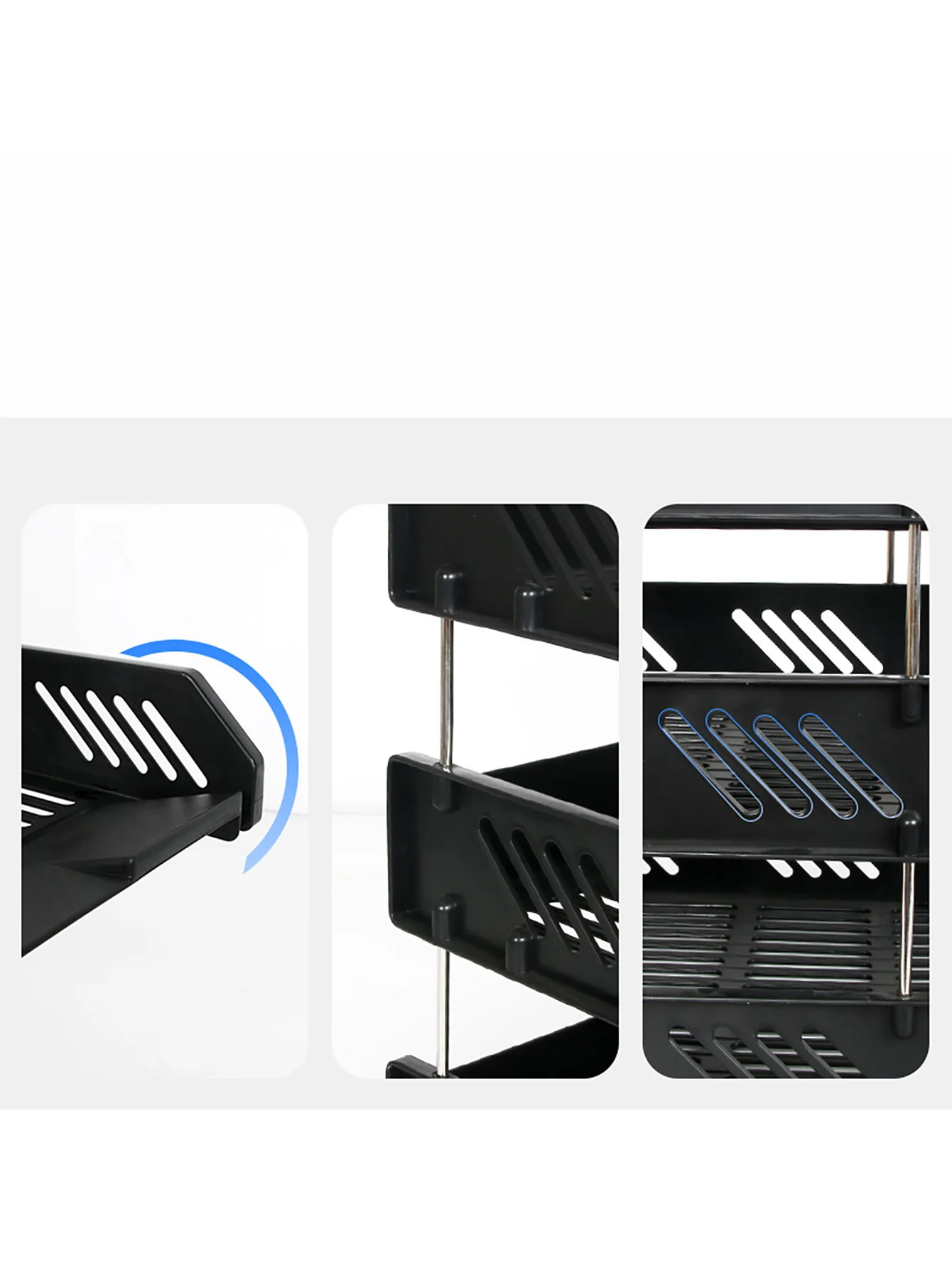 1 قطعة صينية تخزين ملفات A4 بسيطة رف ملفات بلاستيكي متين قابل للتكديس طبقتين من التخزين