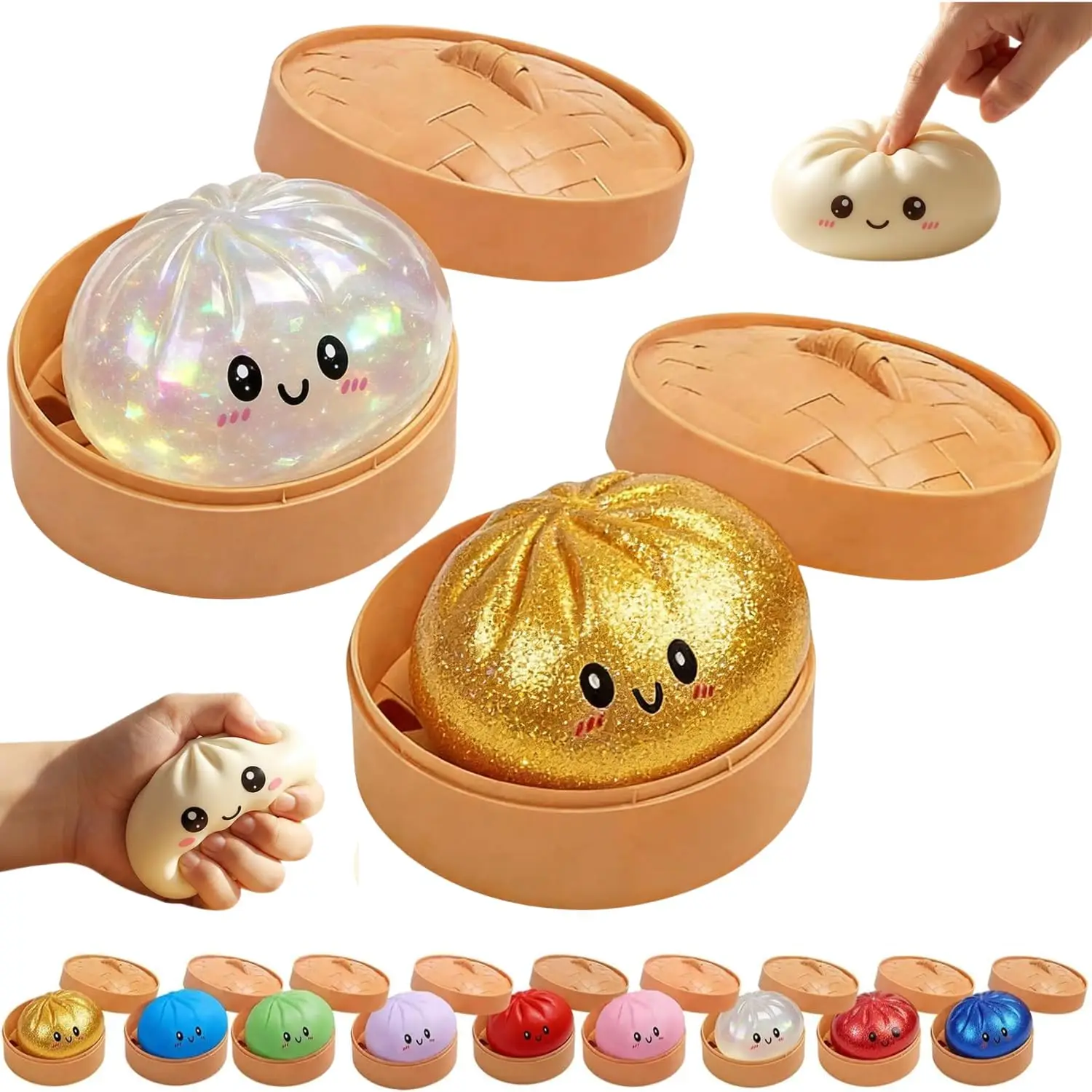 Simulation Flash Dumpling Pressure Ball Slow Rebound Soft Pinch Decompression Toy Office Desk Decor Birthday Gift Children&