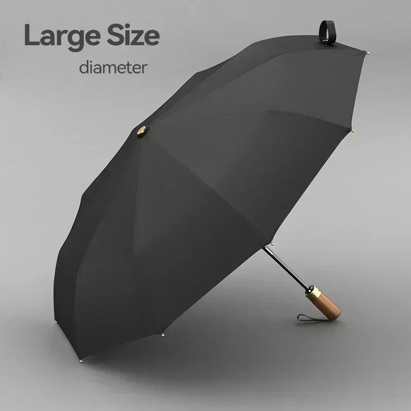 

OLYCAT Fully Automatic Umbrella Men, 10K Windproof Folding Umbrella, 280T Fabric, Big Golf Parasol Umbrella Wooden Handle