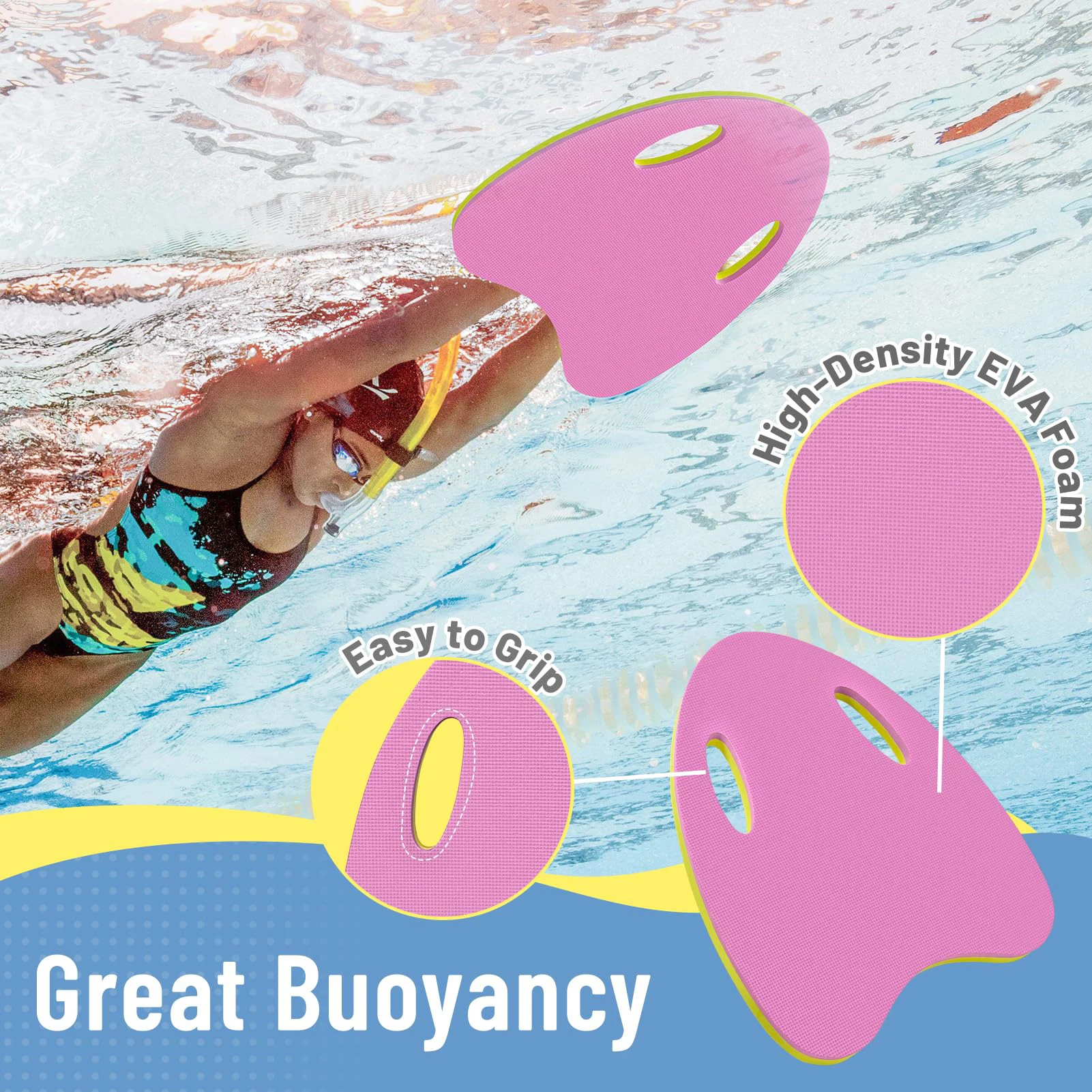 

A Shaped Swimming Board EVA Floating Board For Swimming Diving Swimming Beginner's Aid Tool Summer Water Sports Floating Board