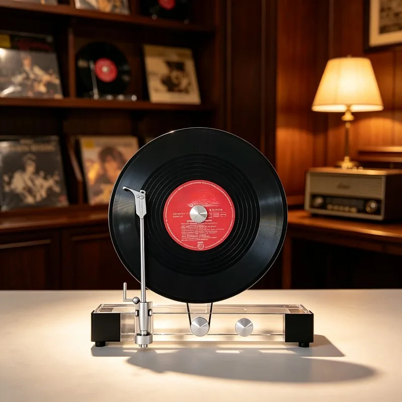 Modern Simulation Vertical Vinyl Record Player Recorder Model Retro Exquisite Home Ornament